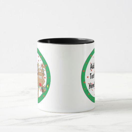 Kerst Mok 11 oz. Rendieren personaliseren (Midden)