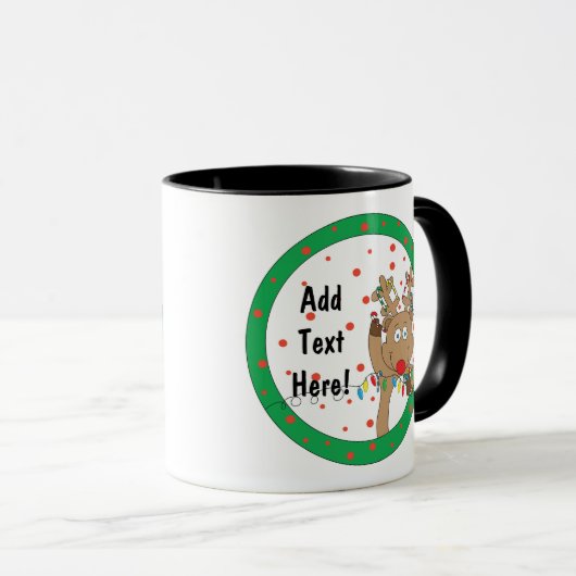 Kerst Mok 11 oz. Rendieren personaliseren (Voorkant rechts)