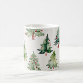 Kerst Mok Groene Aquarel Brandbomen (Center)