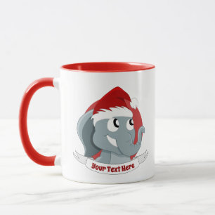 Kerst mok met leuke cartoon olifant
