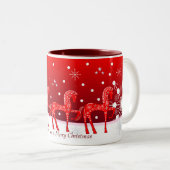 Kerst mok met leuke paarden en aangepaste tekst (Voorkant rechts)