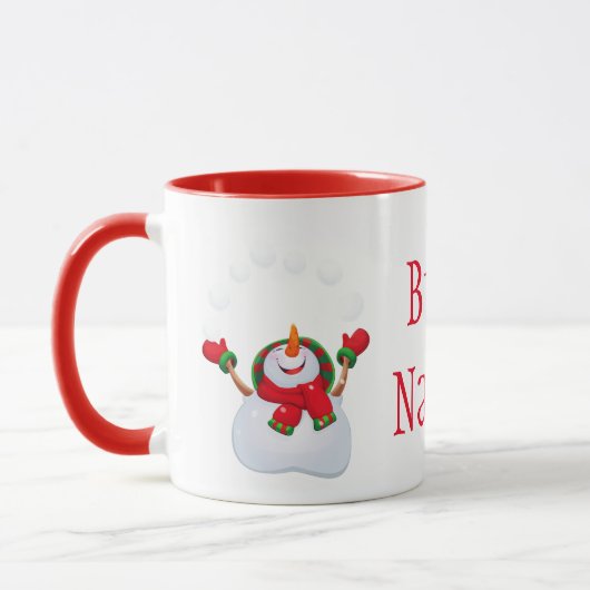 Kerst Mok-Snowman-Buon Natale/Vrolijk Kerstfeest Mok (Links)