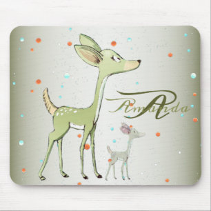 Kerst Monogram Groene Herten Vakanties Schattig Muismat