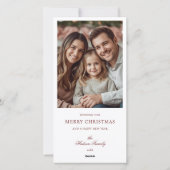 Kerst Monogram Krans Blush Bow Foto Feestdagenkaart (Achterkant)