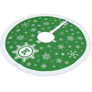 Kerst Monogram Snowflake Tree Rok - groen Kerstboom Rok