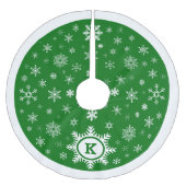 Kerst Monogram Snowflake Tree Rok - groen Kerstboom Rok (Voorkant)