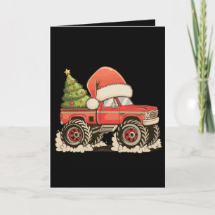 Kerst Monster Truck Kerstman Hoed Xmas Vakantie Feestdagen Kaart