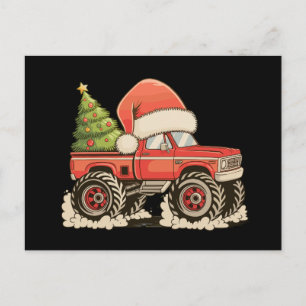 Kerst Monster Truck Kerstman Hoed Xmas Vakantie Feestdagenkaart