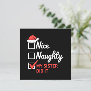 Kerst Mooi Ondeugend Zusje Deed Het Kerstmis Famil Kaart