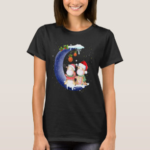 Kerst Mooie Koe Xmas Kerstman Hoed Maan Kerstmis T-shirt