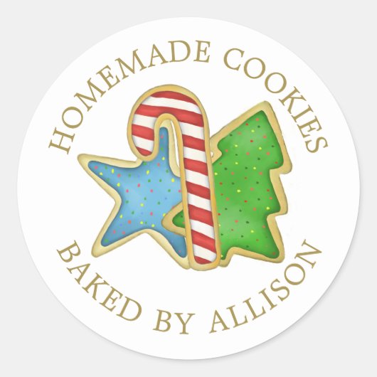 Kerst Mooie Koekjes Whimsisch Thuisgemaakte Label (Voorkant)