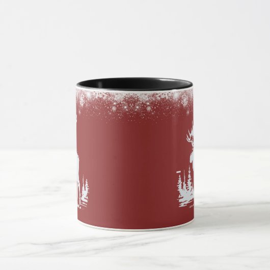 Kerst Moose - rode kleur Mok (Midden)
