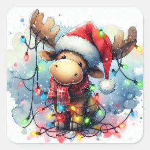 Kerst Moose Stickers
