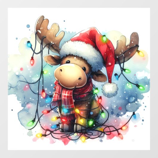 Kerst Moose Window Cling Raamsticker (Vel)