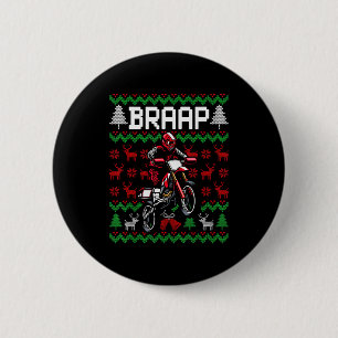 Kerst Motorfiets Motocross Braap Dirt Bike Ronde Button 5,7 Cm