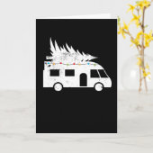 Kerst Motorhome Kerstboom Cadeau Kaart (Gele Bloem)