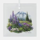 Kerst Mt. Rainier Glass Ornament (Voorkant)