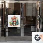 Kerst Muis Venster Cling Raamsticker (Kantoordeur)