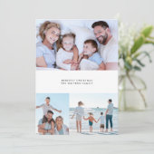 Kerst Multi Four foto's Stijlvol Eenvoudig Feestdagenkaart (Staand voorkant)