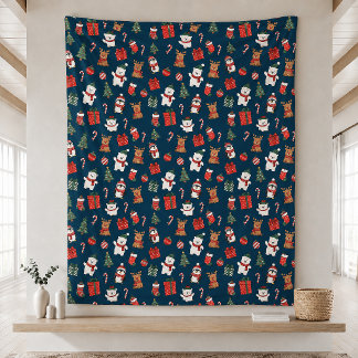 Kerst Naadloos Patroon Dekbed Fleece Deken