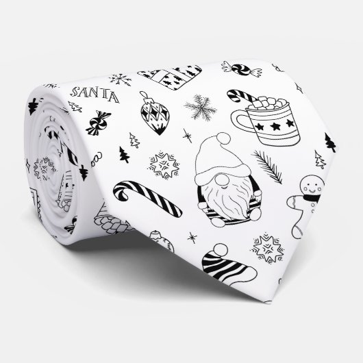 Kerst naadloze patroon schets stropdas (Opgerold)