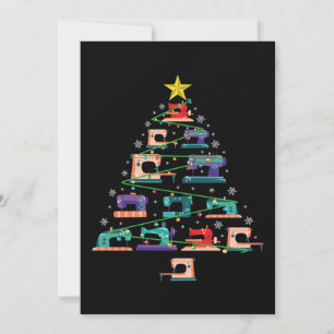 Kerst Naaimachine Kerstboom Quilt Cadeau Feestdagenkaart