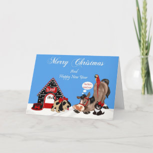 Kerst naar Dierenvriend Wenskaart Feestdagen Kaart