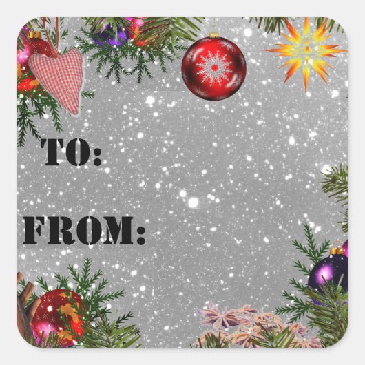 Kerst naar & van cadeau Label Stickers (Voorkant)