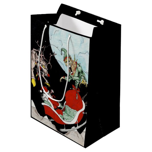 Kerst nachtmerrie Custom Gift Bag Medium Cadeauzakje (Voorkant Gekanteld)