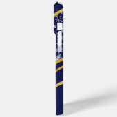 Kerst Navy Blauw Goud Monogrammed Sneeuwvlokken Case-Mate iPhone Case (Achterkant / Links)