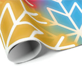 Kerst Neon Sneeuwvlokken Kleurrijk Patroon Cadeaupapier (Rol Hoek)