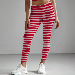 Kerst nieuwigheid roze rode hand getekende streep  leggings