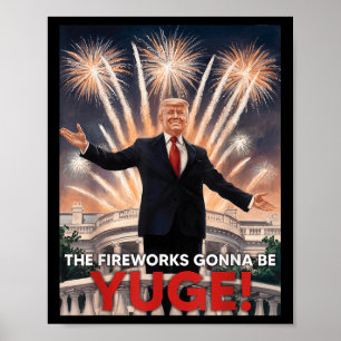 Kerst Nieuwjaar 2025 Vakantie Trump Vuurwerk Go Poster