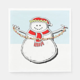 Kerst Nieuwjaar Sneeuwman Servet