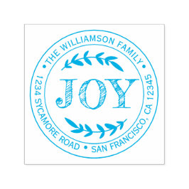 Kerst Nieuwjaar Vreugde Familie Rond Retouradres Zelfinktende Stempel