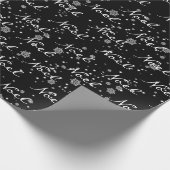 Kerst Noël tekst in sneeuwvlokken inpakpapier (Hoek)