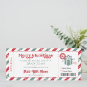 Kerst Noordpool Cadeaubon van de Kerstman Kaart (Staand voorkant)