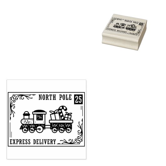 Kerst Noordpool Express Levering Fun Rubberstempel (Gestempeld)