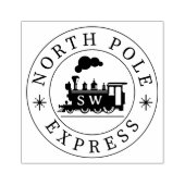 Kerst Noordpool Express trein monogram Rubberstempel (Afrduk)