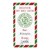 Kerst Noordpool van Santa Gift Sticker (Voorkant)