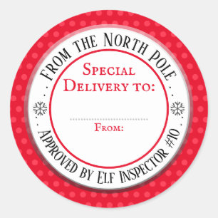 Kerst Noordpool Werkplaats Blank Ronde Sticker