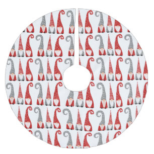 Kerst-noordse gnomen Red White Grey Pattern Kerstboom Rok