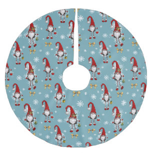 Kerst Nordic Gnomen Blauw Patroon Kerstboom Rok