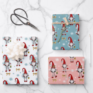 Kerst Nordic Gnomen Patroon Inpakpapier Vel