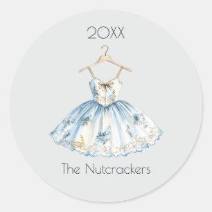 Kerst Notenkraker Ballet Jurk Waterverf Ronde Sticker