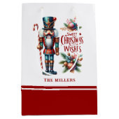 Kerst Notenkraker Candy Cane Kerstwensen Medium Cadeauzakje (Voorkant)