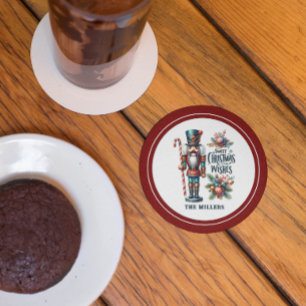 Kerst Notenkraker Candy Cane Kerstwensen Zandsteen Onderzetter