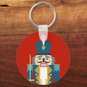 Kerst Notenkraker Classic Gingham Sleutelhanger (Voorkant)