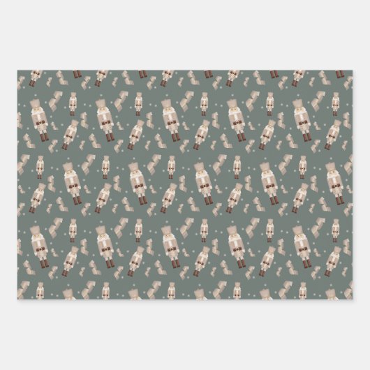 Kerst notenkraker goud inpakpapier (Voorkant)