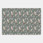 Kerst notenkraker goud inpakpapier vel (Voorkant 3)